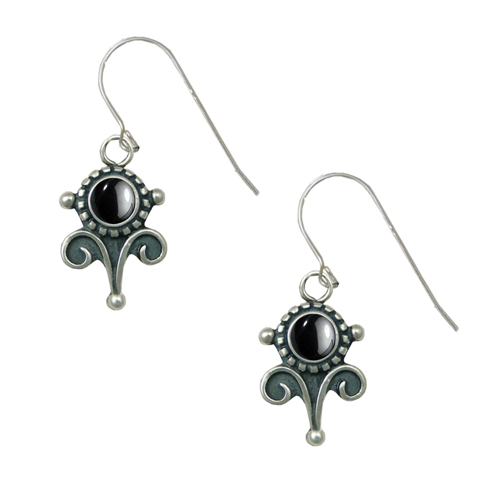 Sterling Silver Petite Hematite Gemstone Drop Dangle Earrings